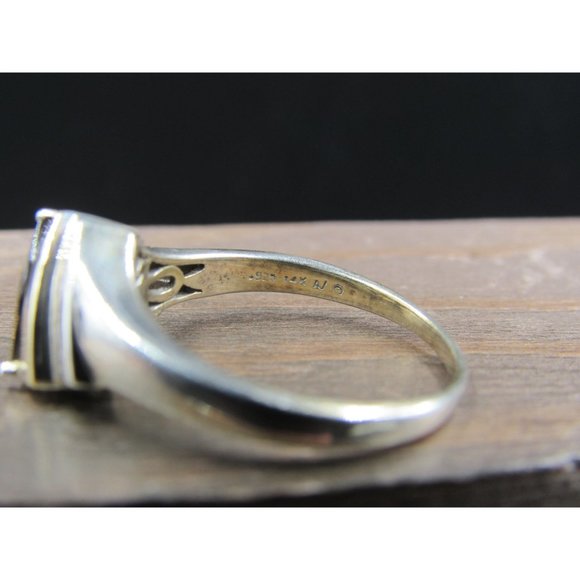 Size 9 Sterling Silver And 14k Gold Accent Smoky Quartz & Diamonds Ring - Picture 4 of 7